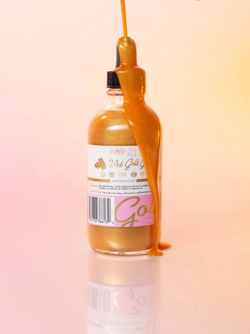NWT AMINNAH 24k Gold Glow Body Oil - Picture 3 of 6